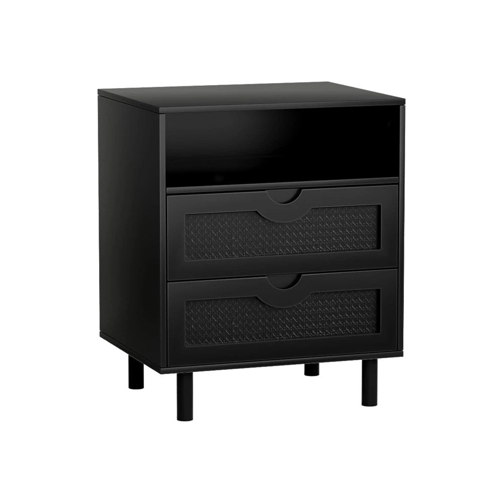 Giluta Rattan Nightstand with 2 Drawers